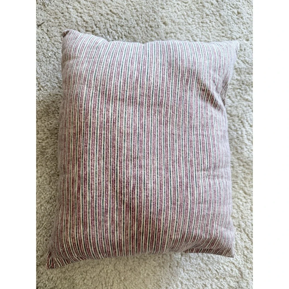 Vintage Primitive Christmas Angel Handmade Pillow Folk Art Ticking Stripe 16